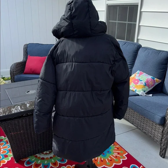 A New Day Women's Black Puffer Jacket mid length size M. Black. Water resistant - Picture 5 of 6